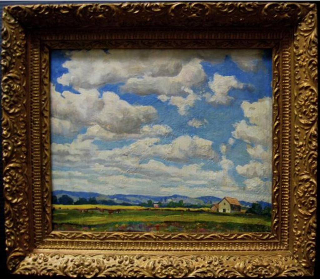 Harold Oswald Stacey (1909-1968) - Farmscape Under Cloudy Sky