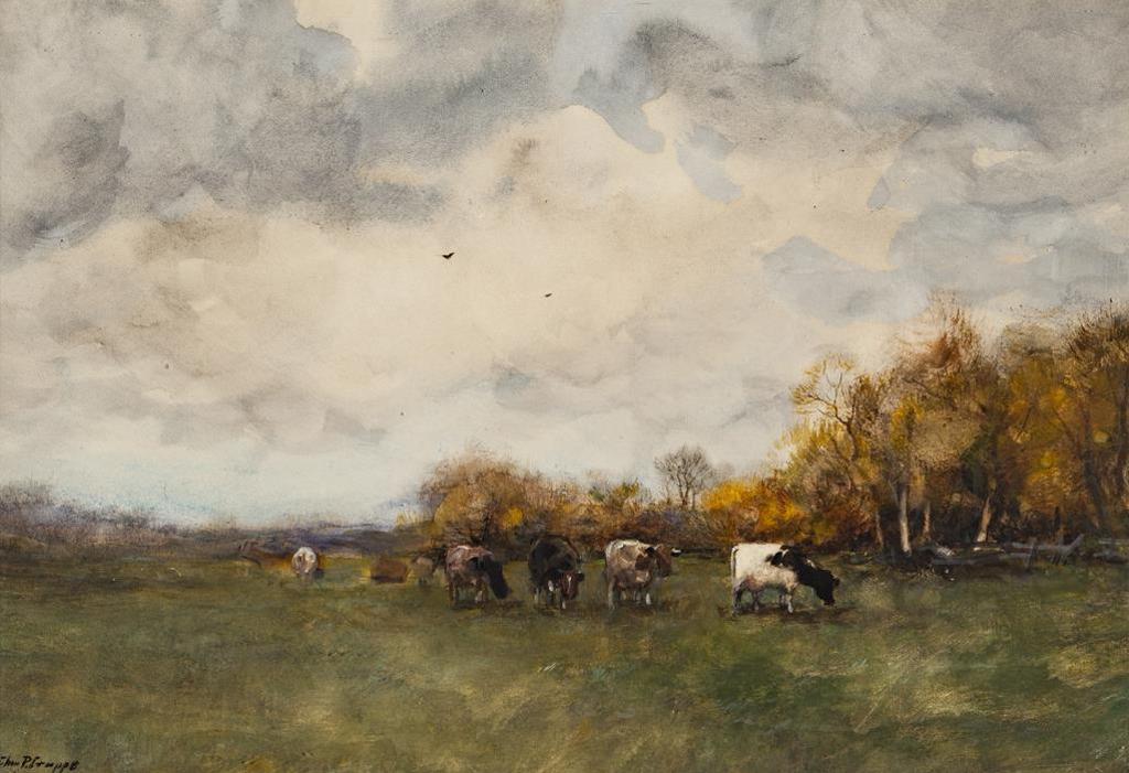 Charles Paul Gruppe (1860-1940) - Cattle in an Autumn Meadow