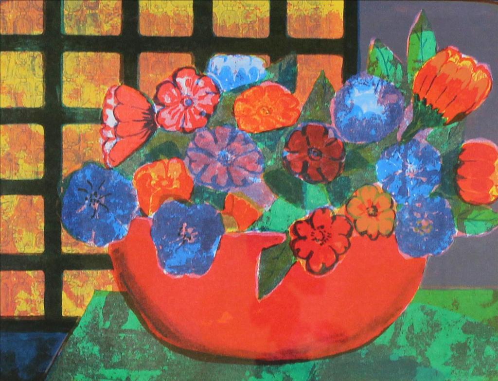 John Harold Thomas Snow (1911-2004) - Flowers On A Green Table