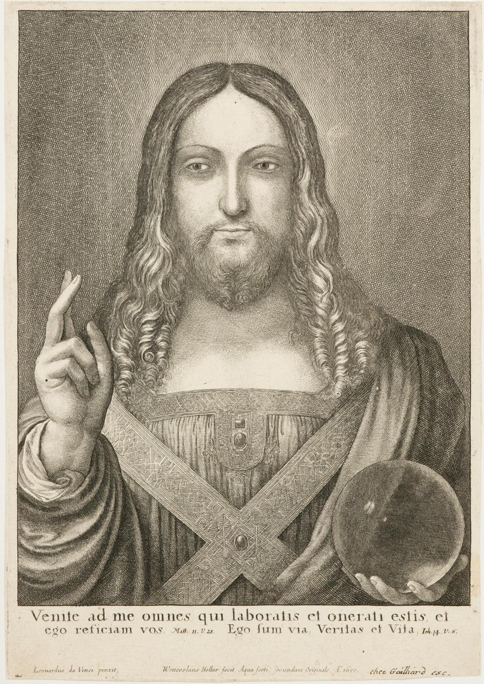 Wenceslaus von Prachna Hollar (1607-1677) - Salvator Mundi, After Leonardo Da Vinci