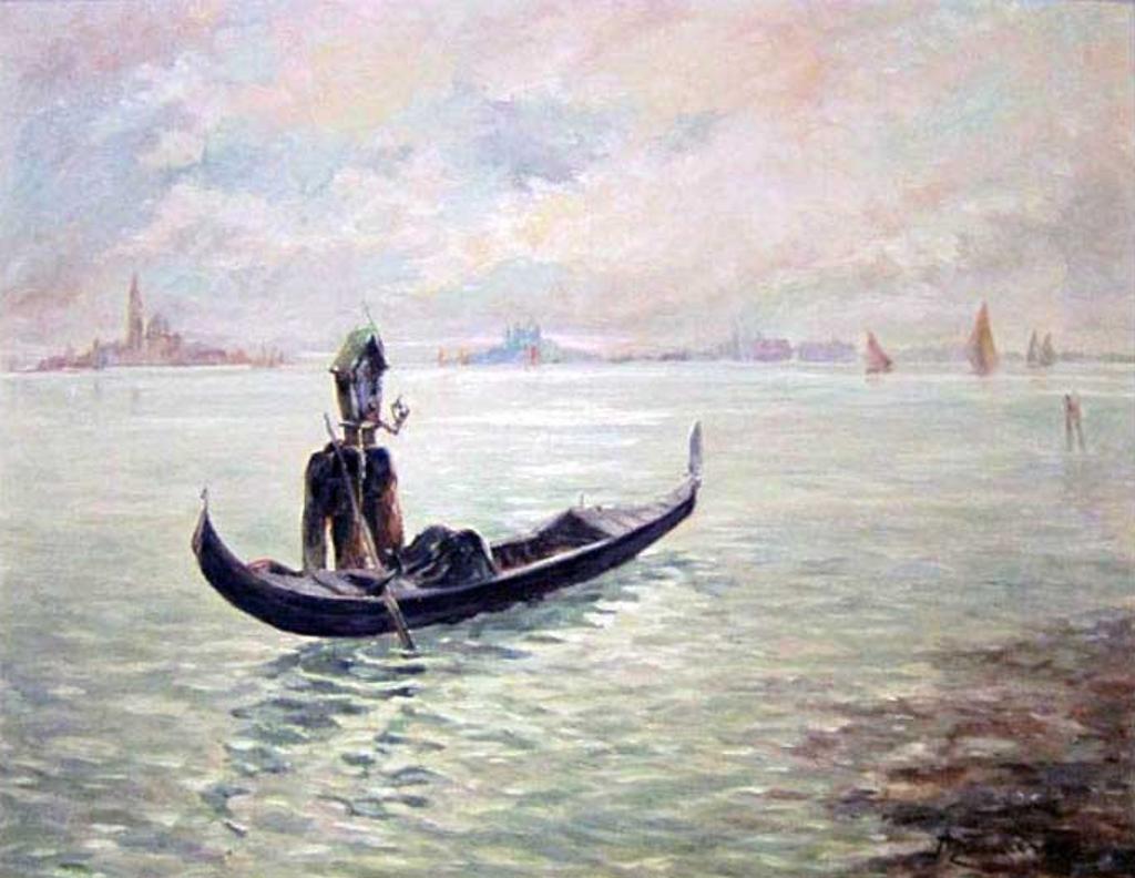 Albert Zamarra (1898) - Gondola waiting by the shore