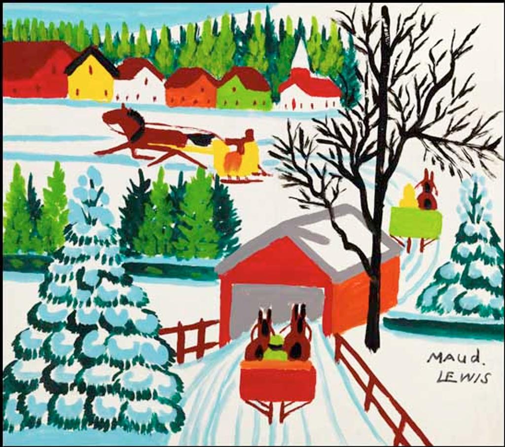 Maud Kathleen Lewis (1903-1970) - Covered Bridge in Winter