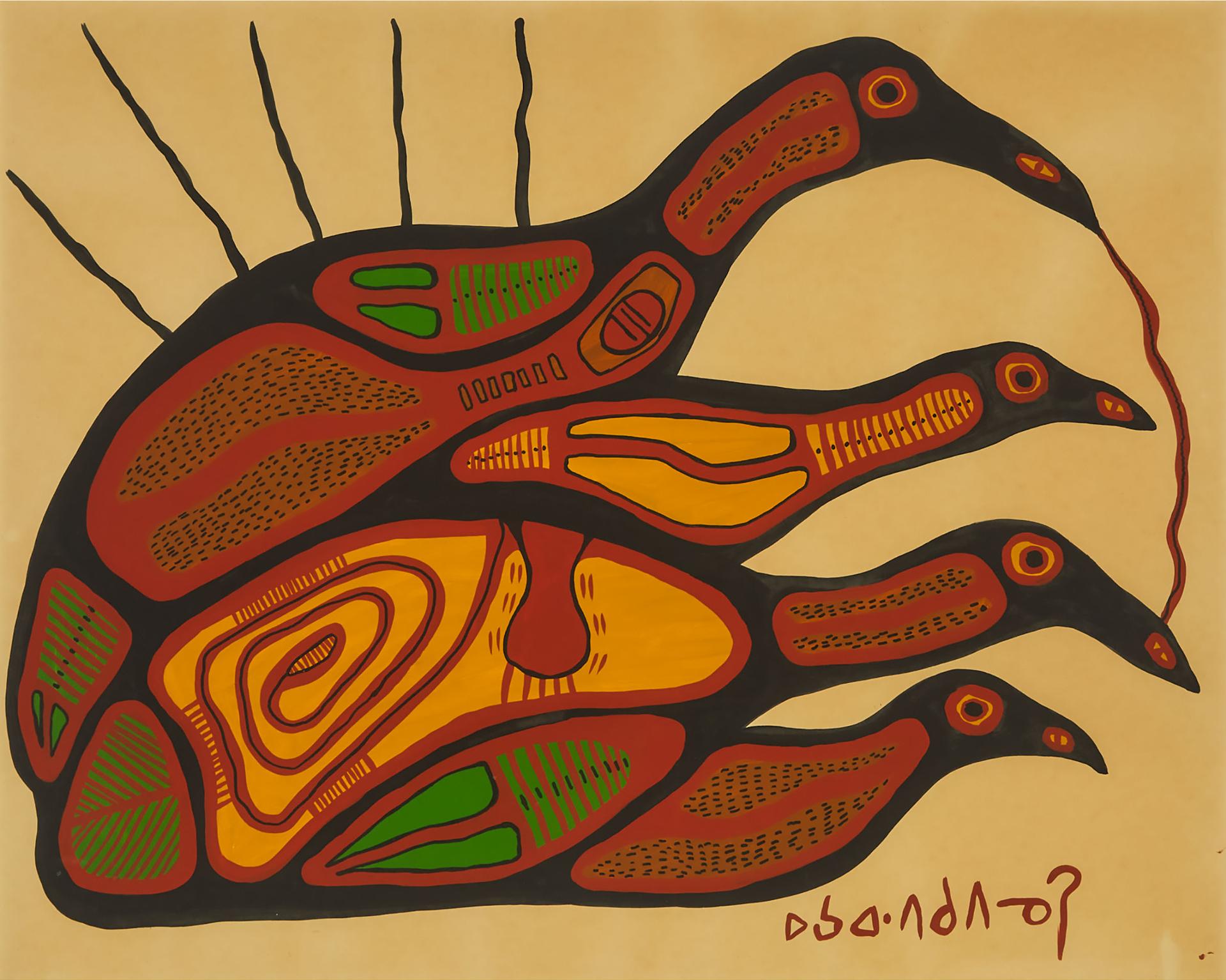 Norval H. Morrisseau (1931-2007) - Untitled (Four Birds), Ca. 1970
