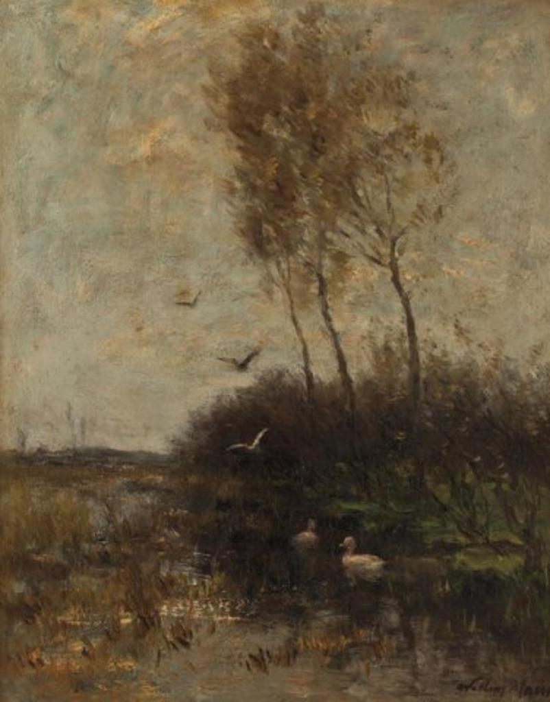 Willem Maris (1844-1910) - Ducks on a Pond