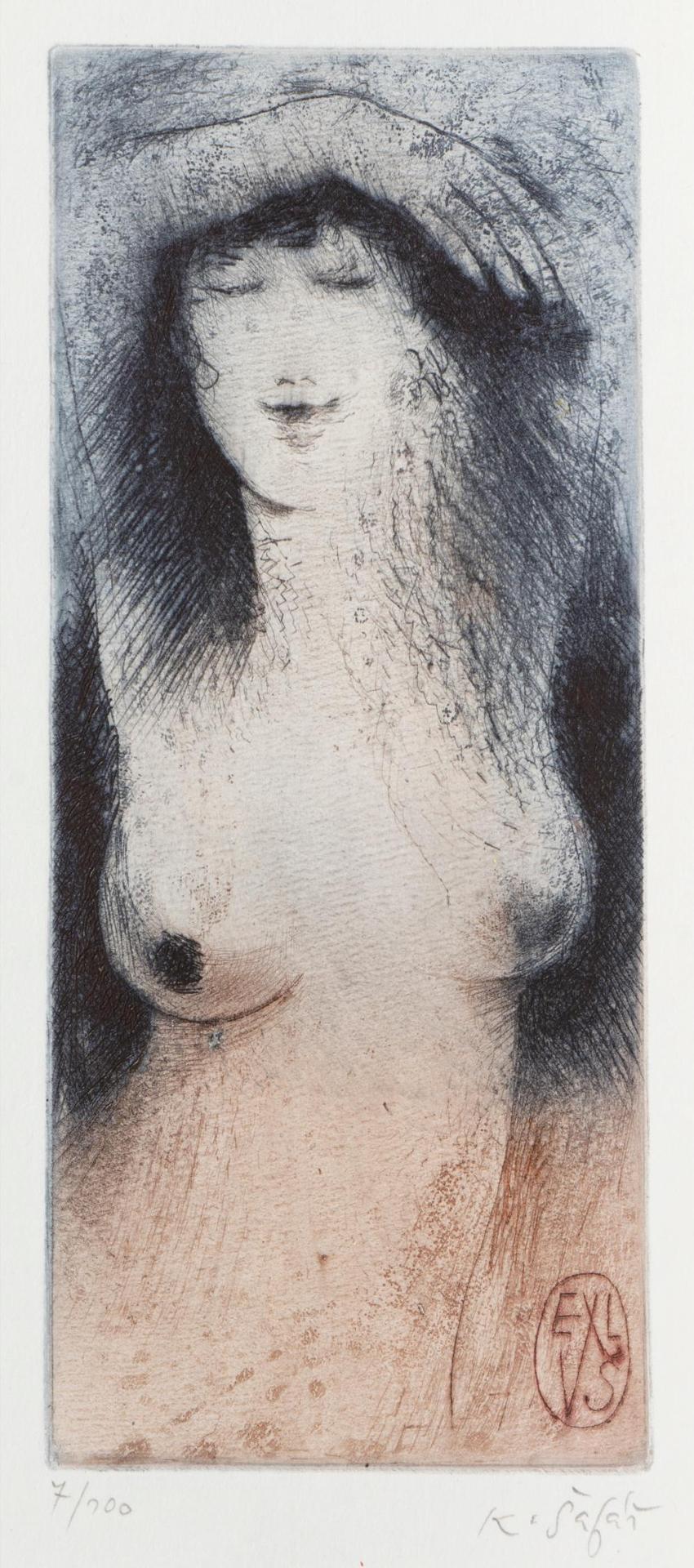 Karel Safar (1938-2016) - Untitled - Nude With Arms Raised