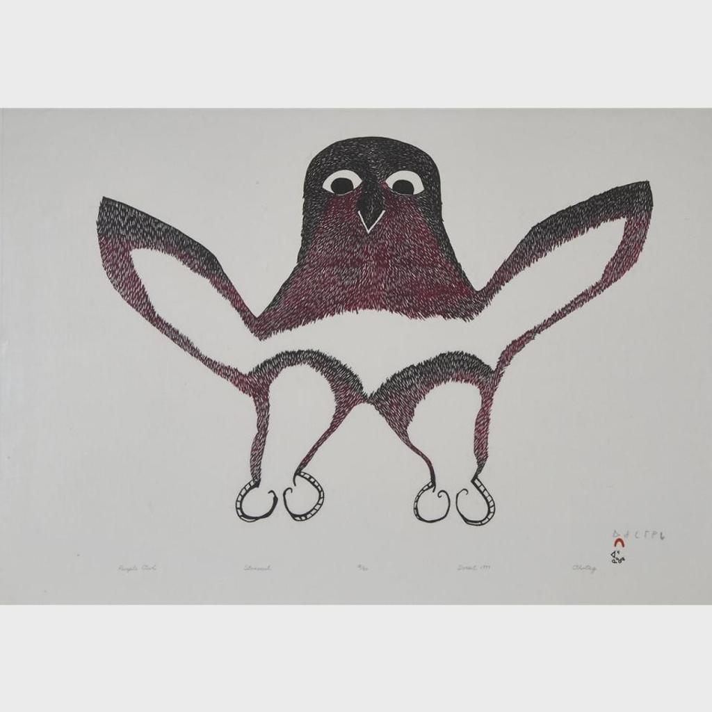 Ohotaq (Oqutaq) Mikkigak (1936-2014) - Purple Owl