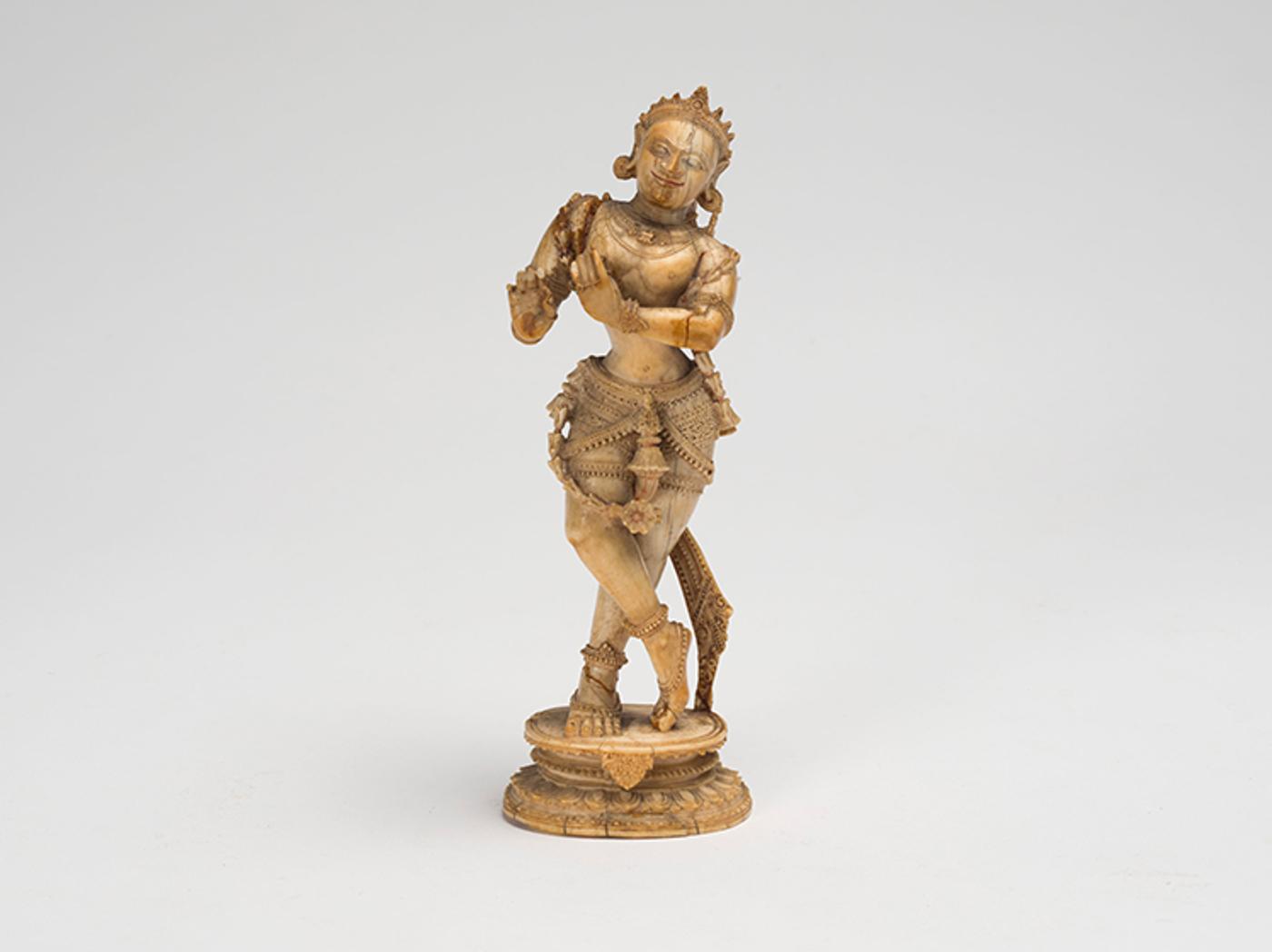 Indian Art - An Indian Ivory Carved Figure of Krishna, Late 19th Century