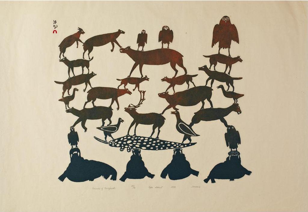 Jamasie Teevee (1910-1985) - Animals Of Novoojuak