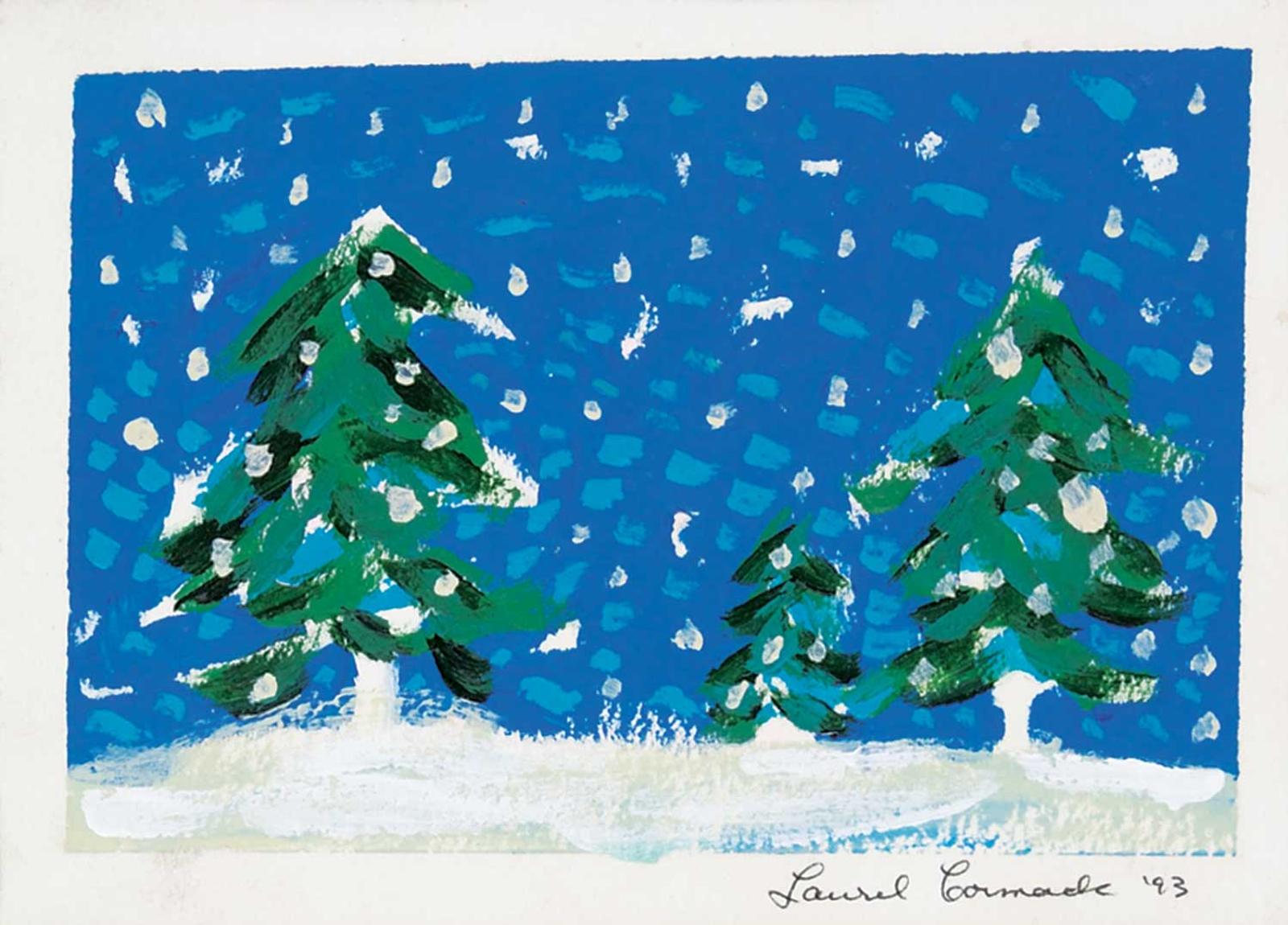Laurel J.V. Cormack (1935) - Untitled - Winter Christmas Trees