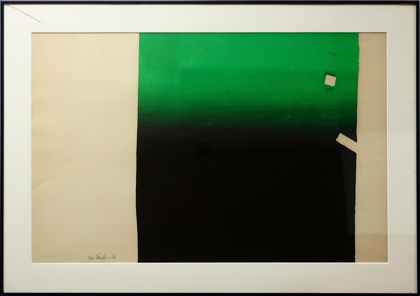 Gordon Rayner (1935-2010) - Untitled (Black & Green On Beige)