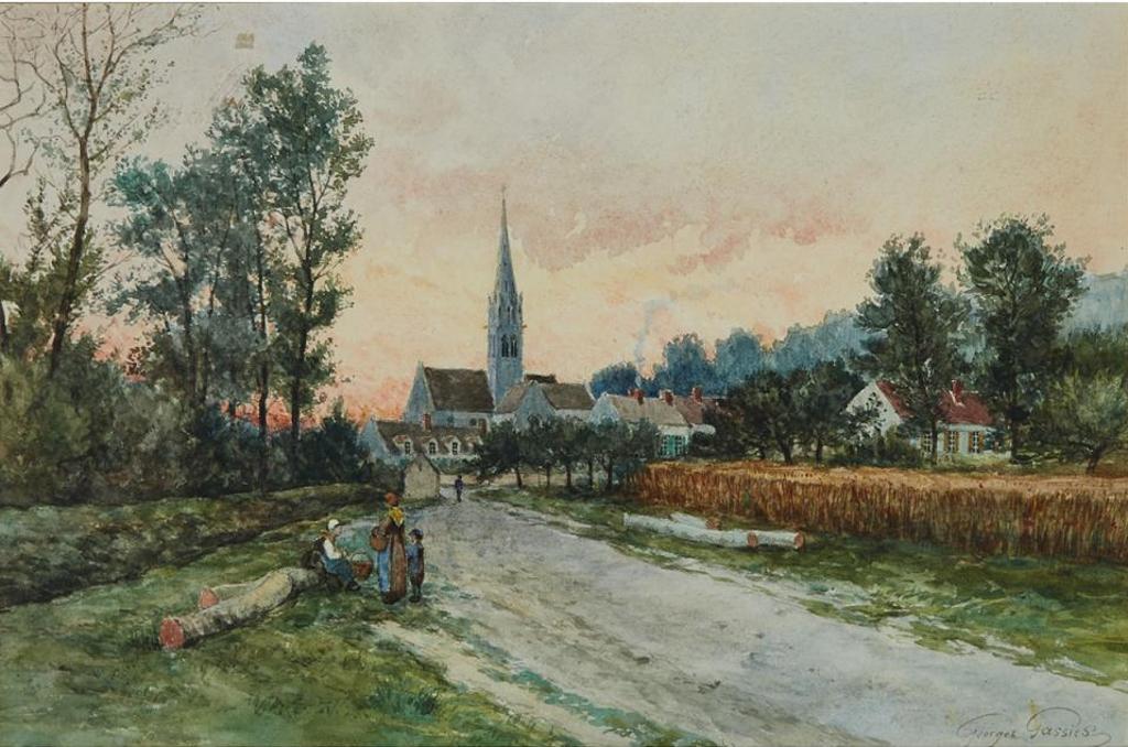 Georges Jean-Baptiste Gassies (1829-1919) - Country Church Scene