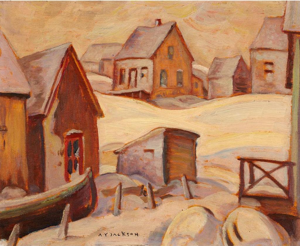 Alexander Young (A. Y.) Jackson (1882-1974) - Houses, Fox River, Gaspe, 1927
