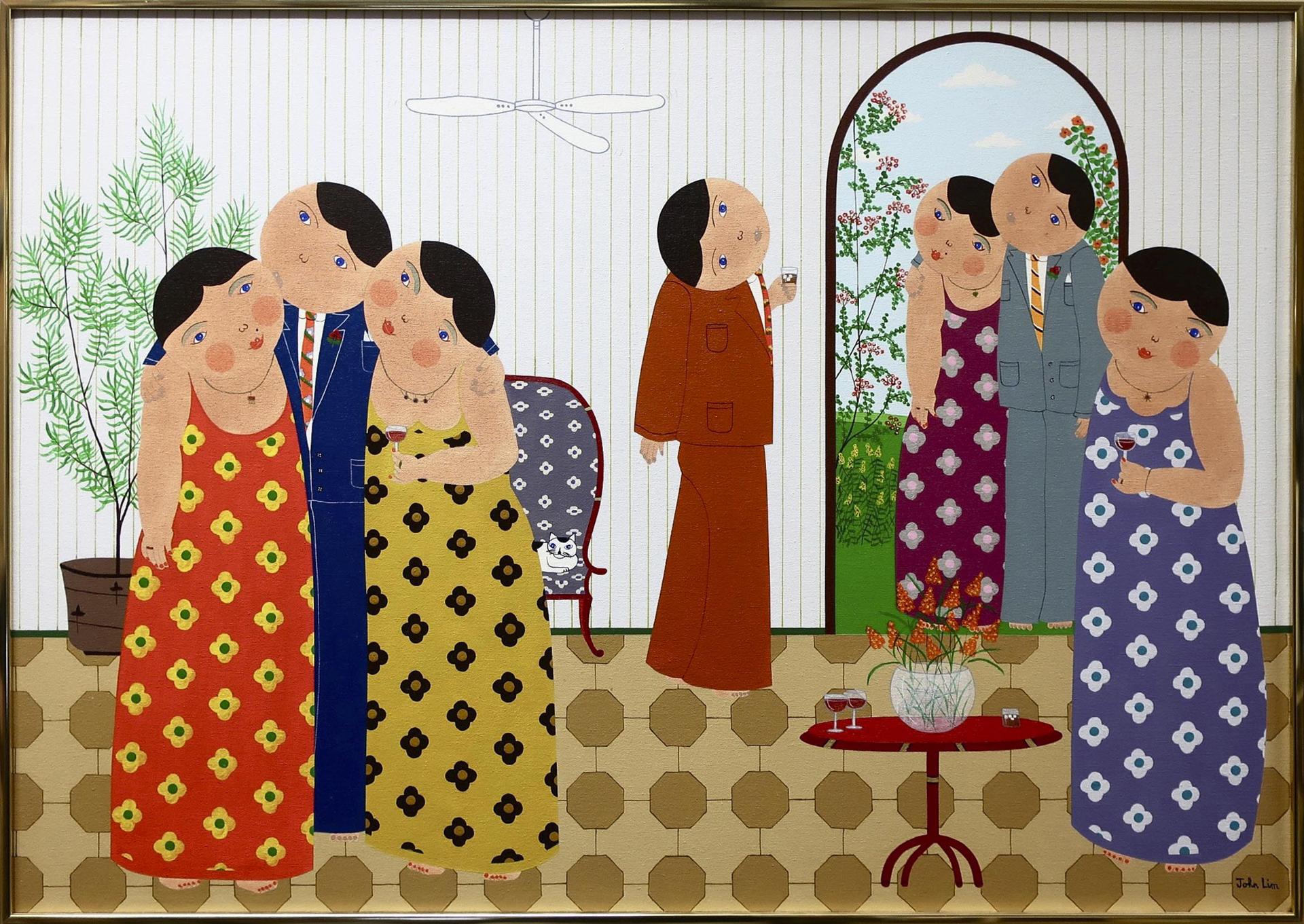 John Lim (1932) - Untitled (A Social Gathering)
