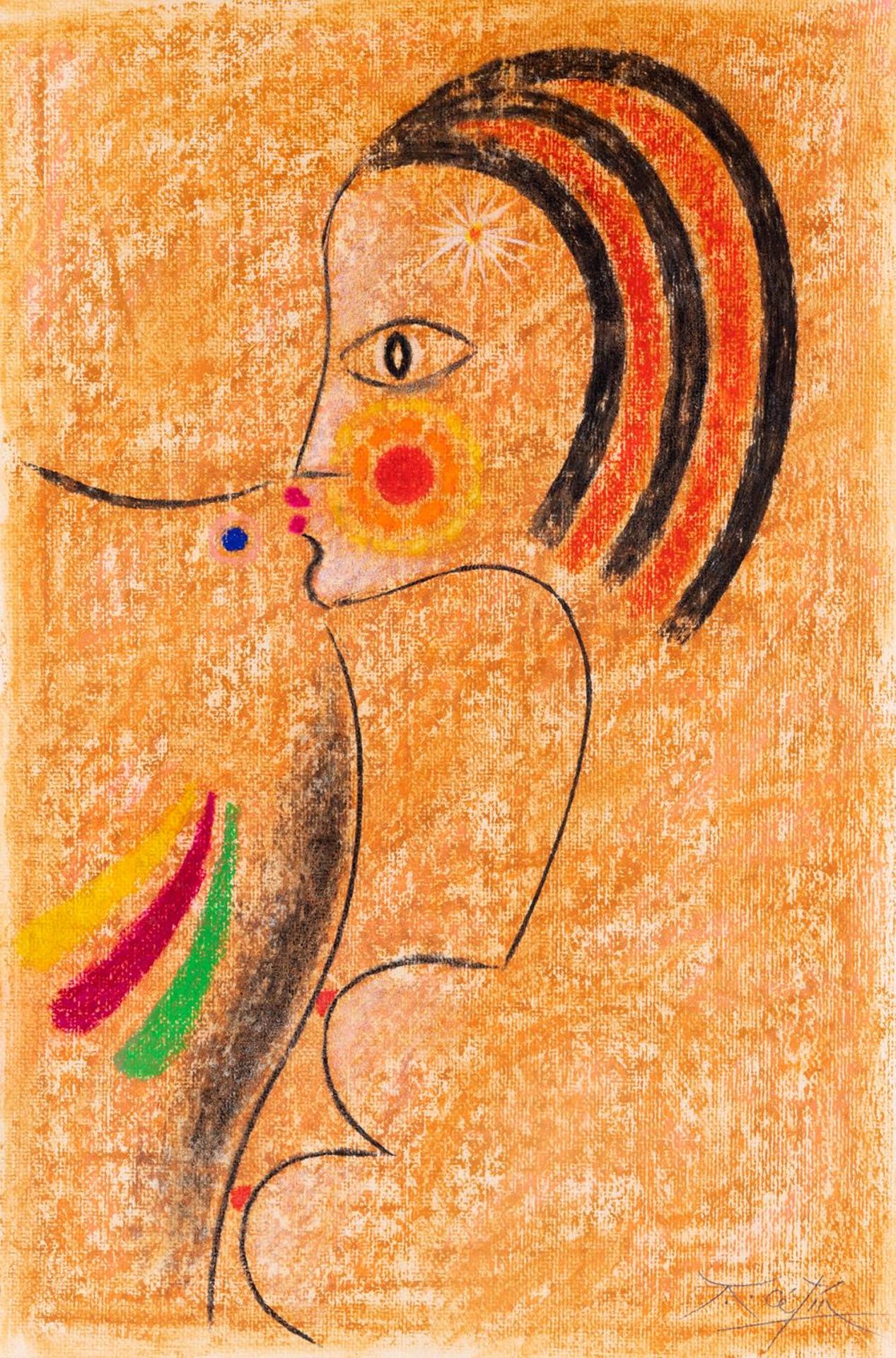 Anton Cetin (1936) - Untitled - Woman with Orange and Black Hair