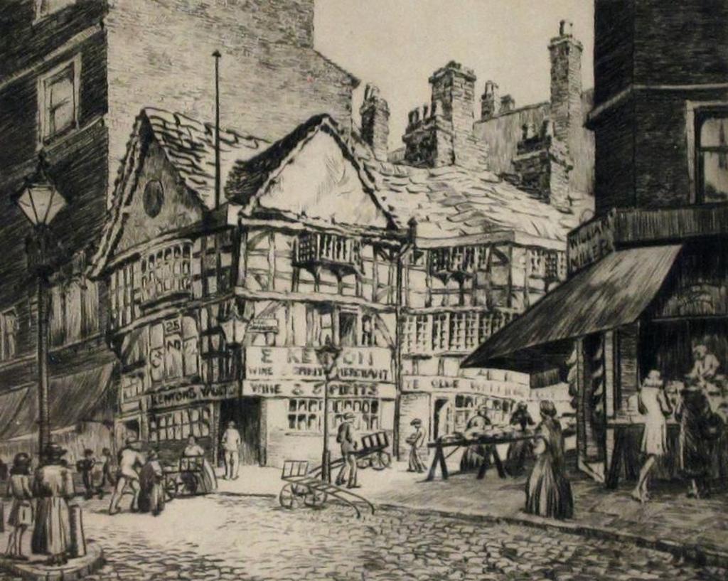 Sybil Andrews (1898-1992) - The Old Shambles, Manchester; Ca 1923-29