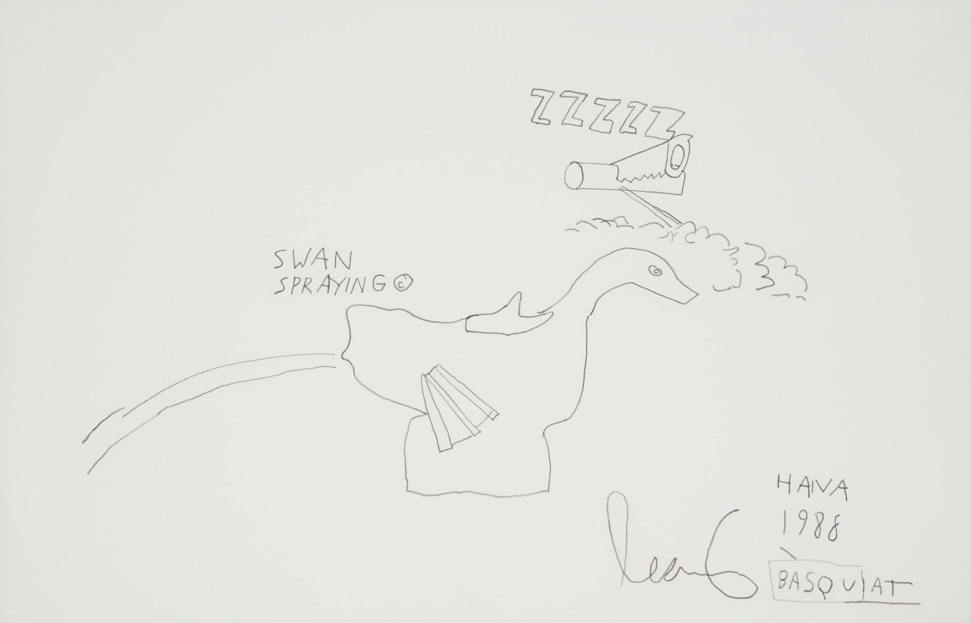 Jean-Michel Basquiat - Swan Spraying, 1988