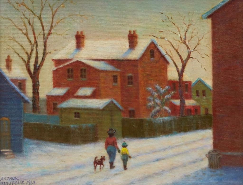 Arthur Lidstone (1903-1971) - Snow Lane off Wellesley St., Toronto, 1963