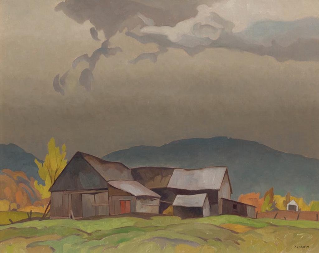 Alfred Joseph (A.J.) Casson (1898-1992) - Barns at Grenville, Quebec