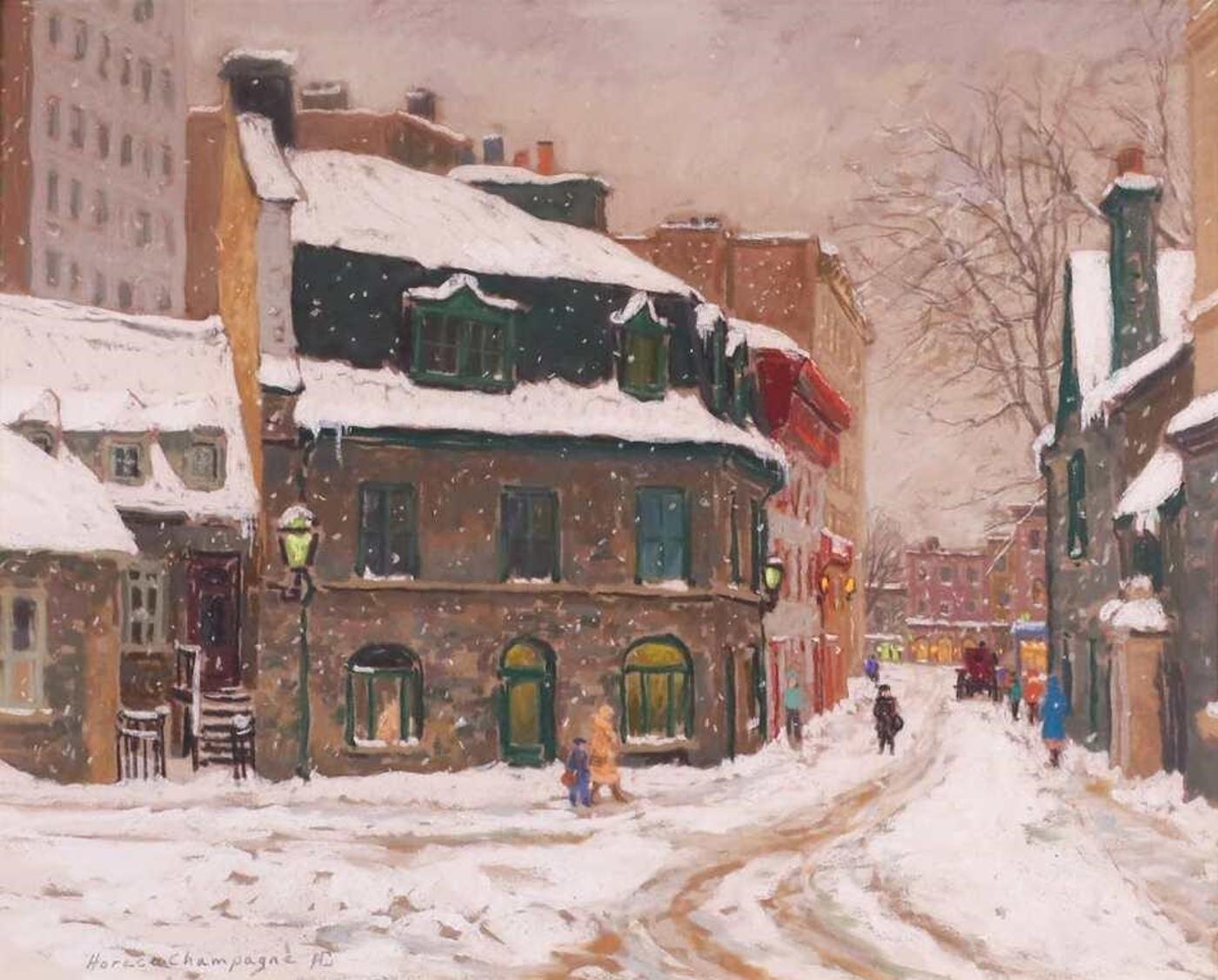 Horace Champagne (1937) - The Softest Mood Of Mild March Snow (Rue Donnaconna, Vieux, Quebec); 1994