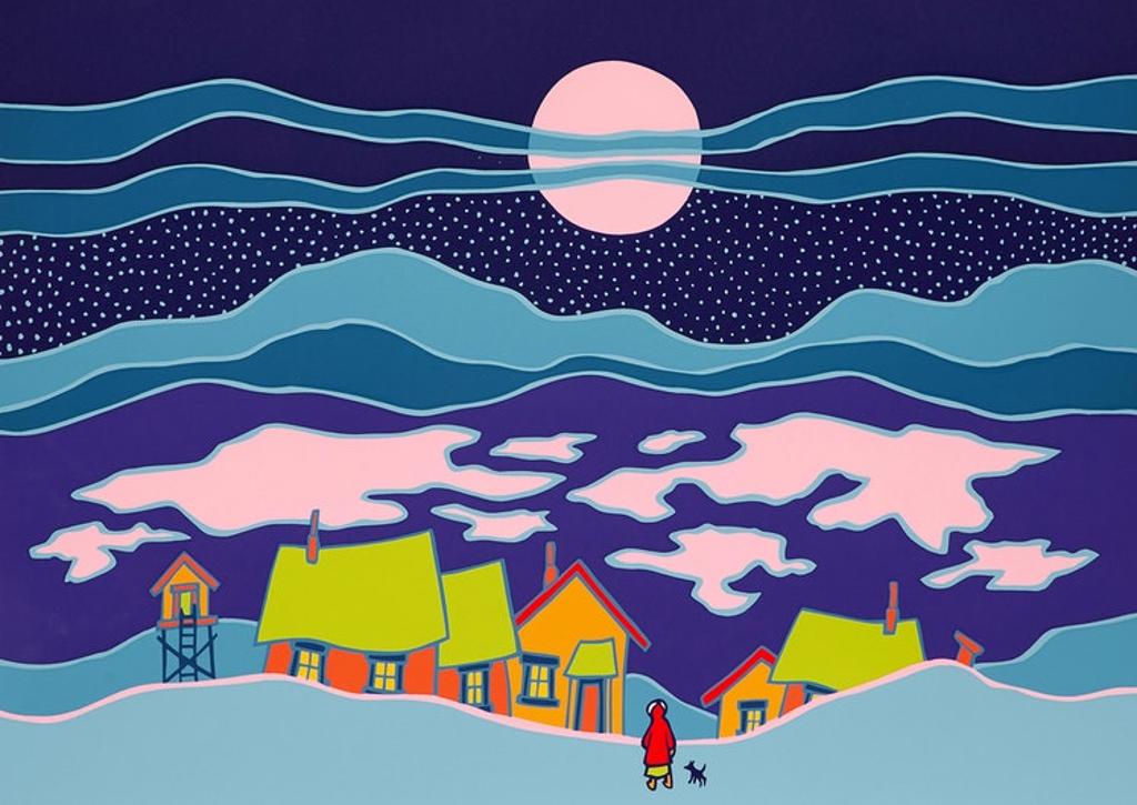 Ted Harrison (1926-2015) - Snow Moon; Juneau
