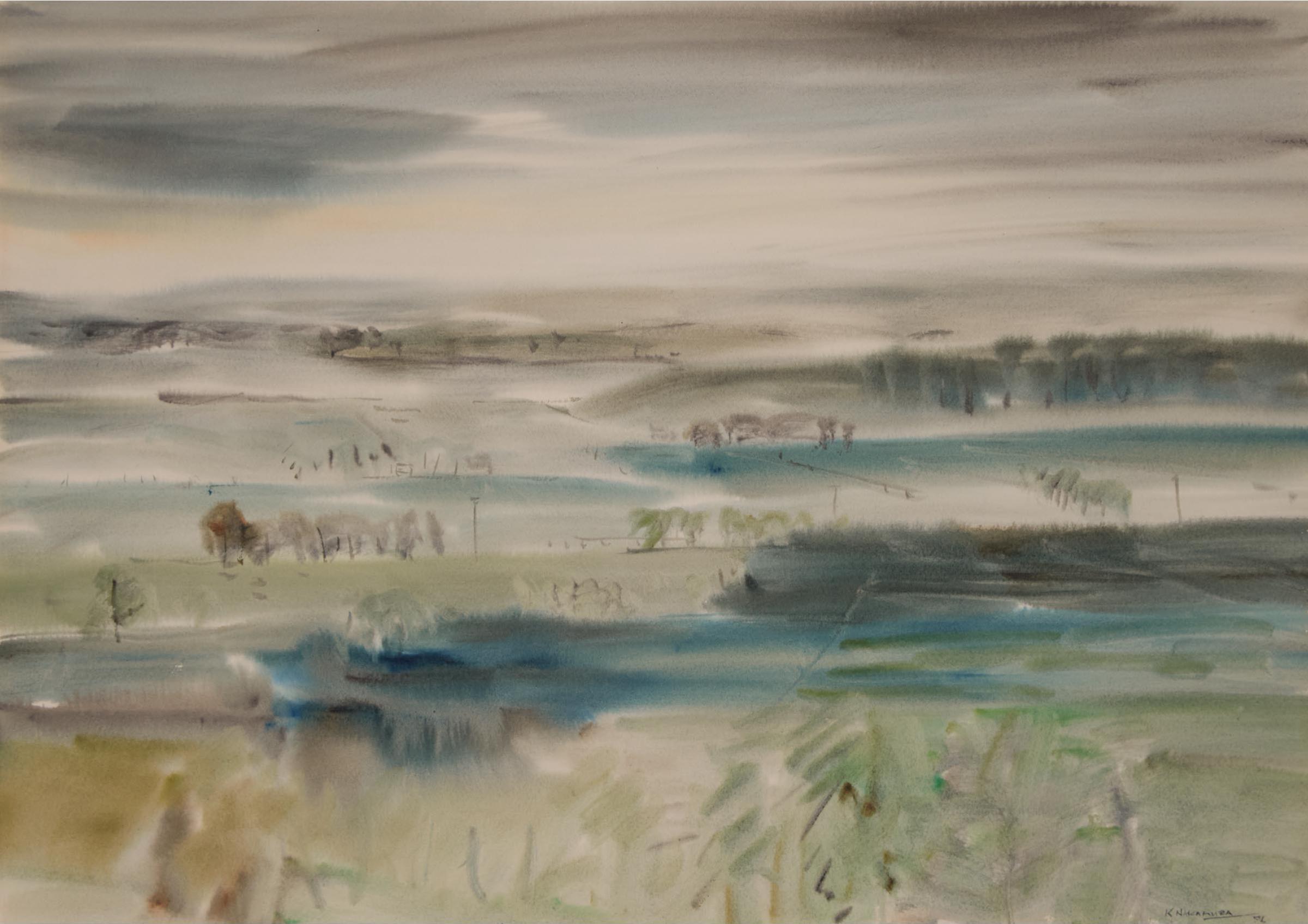 Kazuo Nakamura (1926-2002) - Untitled (Landscape), 1956