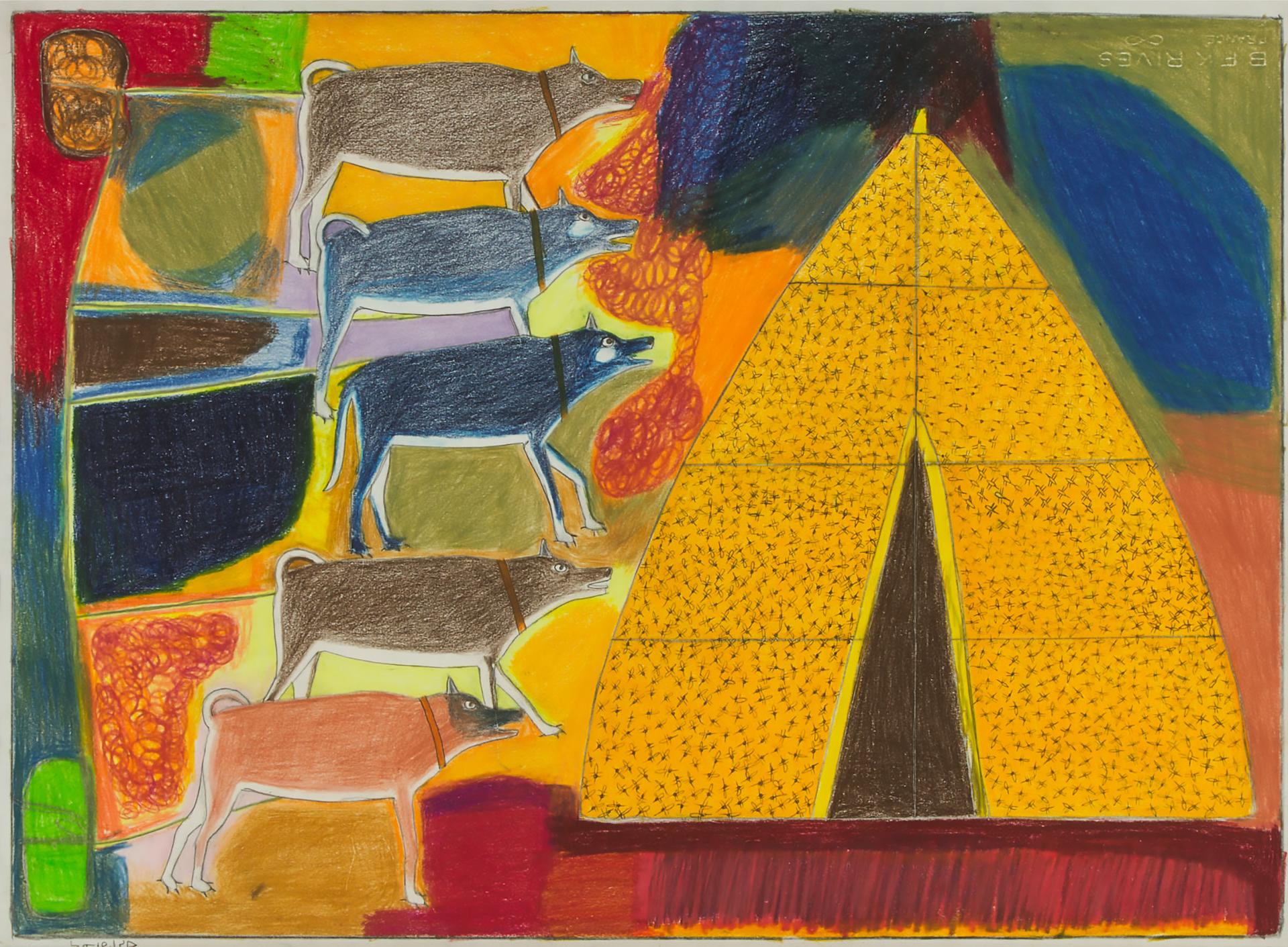 Janet Kigusiuq (1926-2005) - Untitled (Summer Camp)