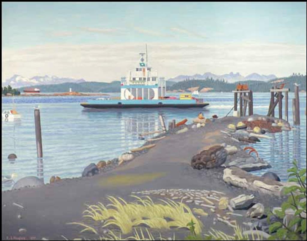 Edward John (E. J.) Hughes (1913-2007) - Passing Ferry, Crofton, BC