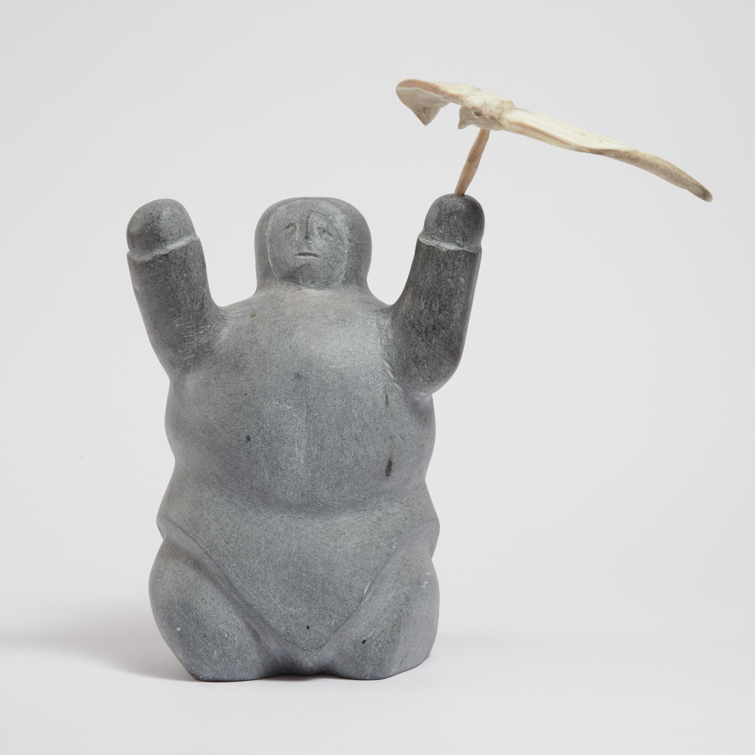 Toona Iqulik (1935-2015) - Figure With Bird