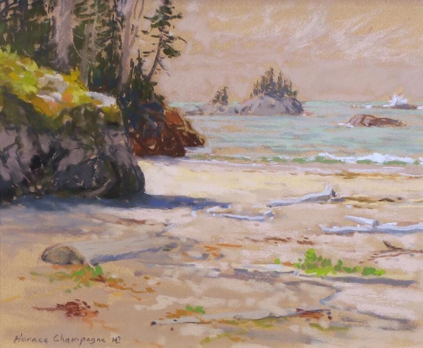 Horace Champagne (1937) - West Beach On A Glorious Day (Hakai Pass, British Columbia, Oles Lodge); 1998