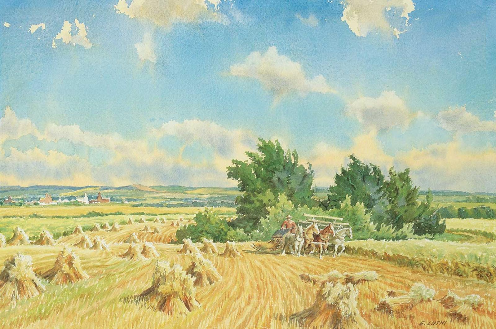 Ernest (Ernie) Luthi (1906-1983) - Old Time Harvest Near Strasbourg