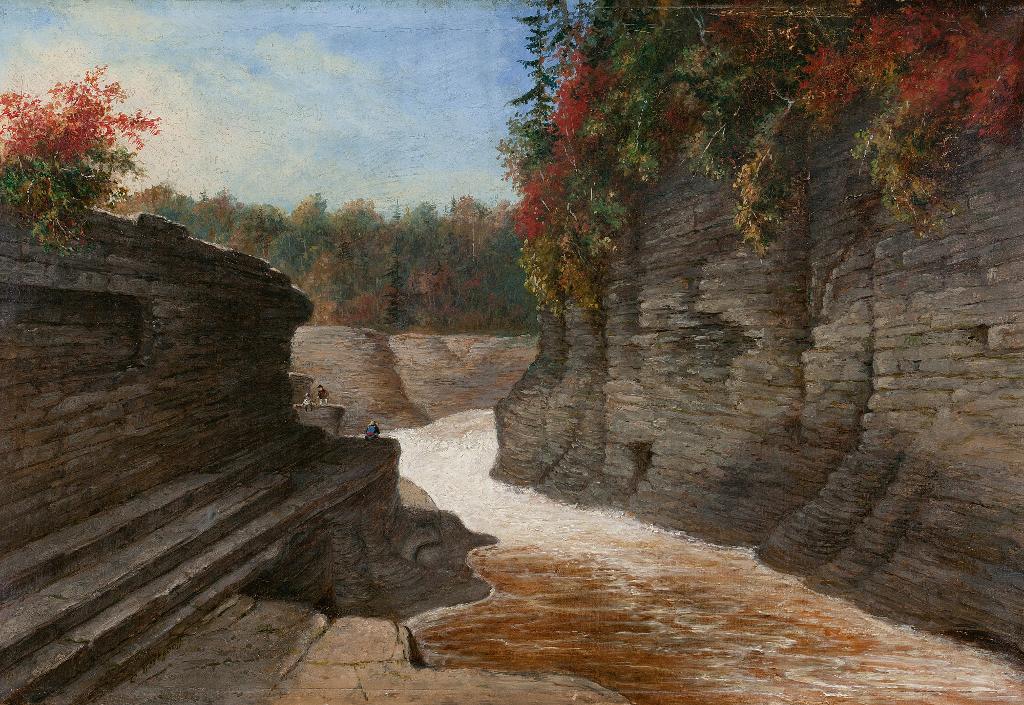 Cornelius David Krieghoff (1815-1872) - River Gorge, Autumn