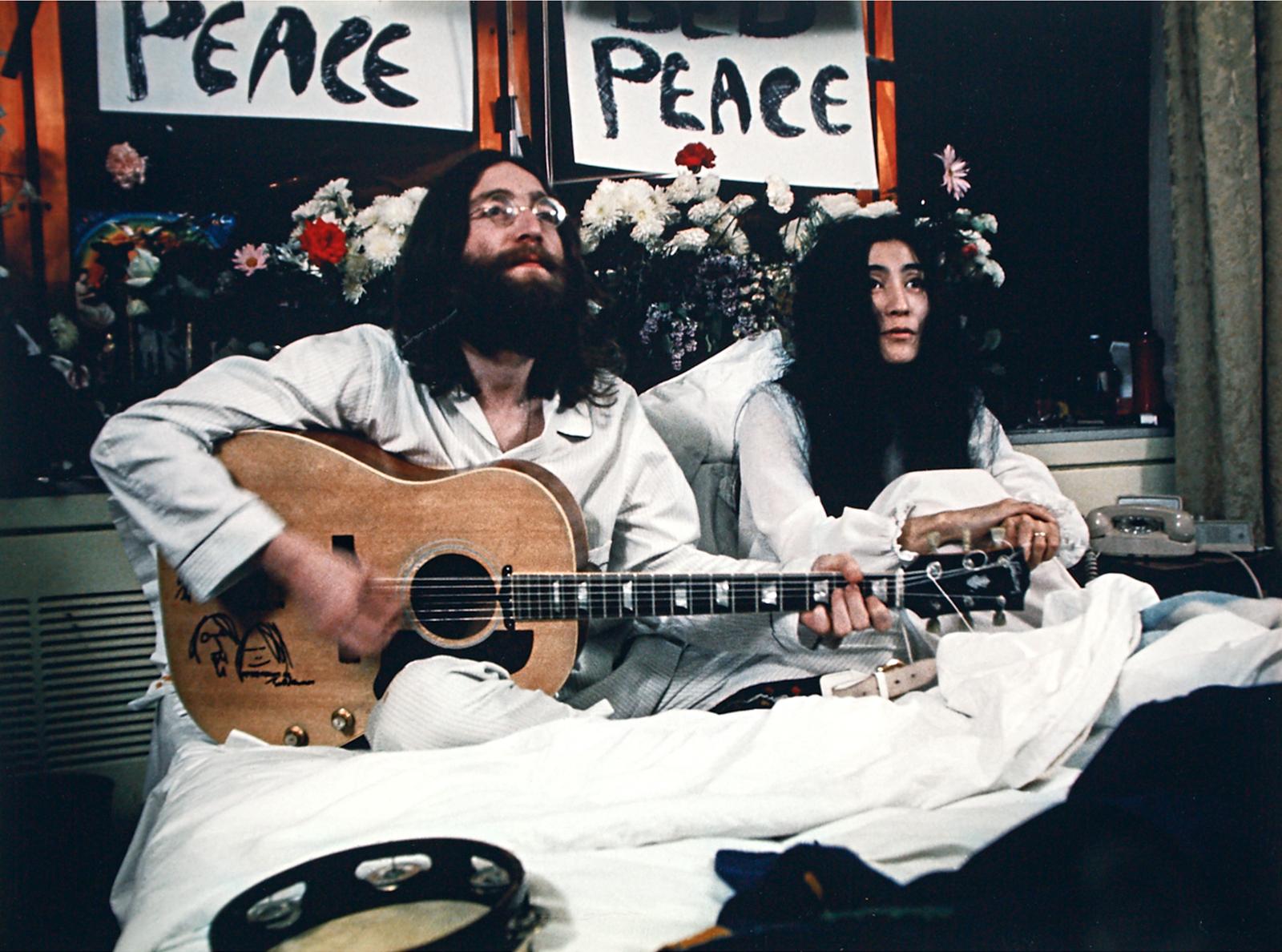 Gerry Deiter (1934-2005) - John Lennon & Yoko Ono At Their  Montreal Bed-In For Peace (From Bed-In For Peace, Montreal, June 1, 1969), Printed In 2009