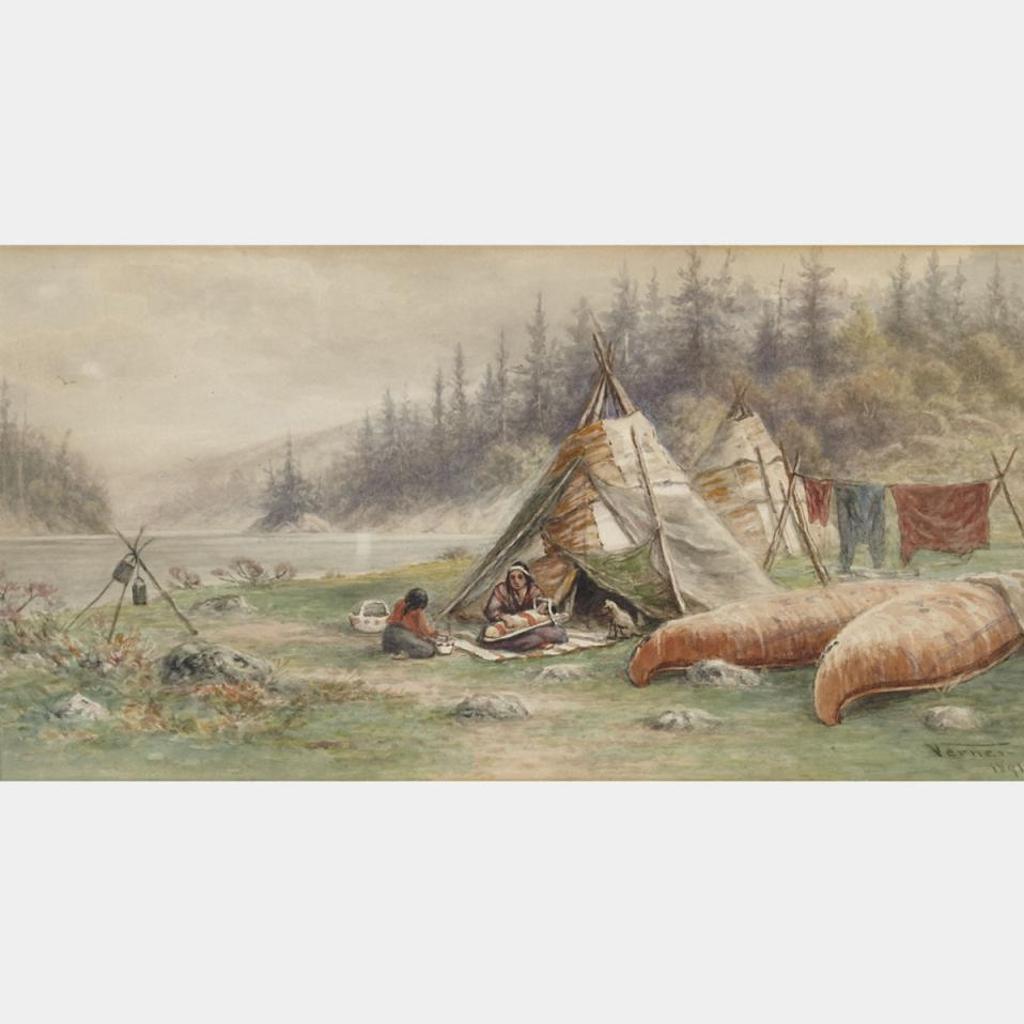 Frederick Arthur Verner (1836-1928) - Ojibawa Wigwams, Lake Shebandowan