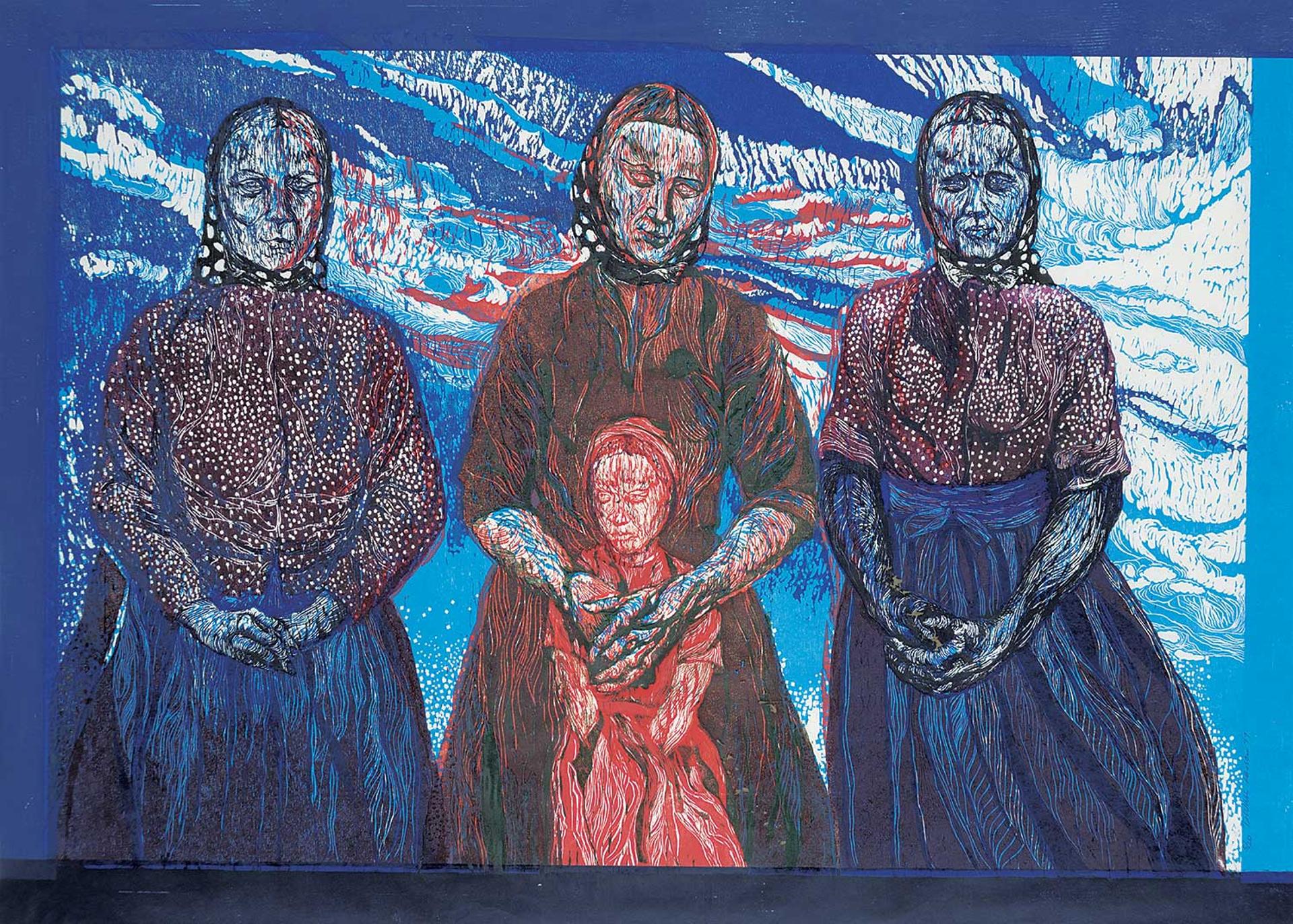 Doris Wall Larson - Untitled - Three Women and Child  #5/20