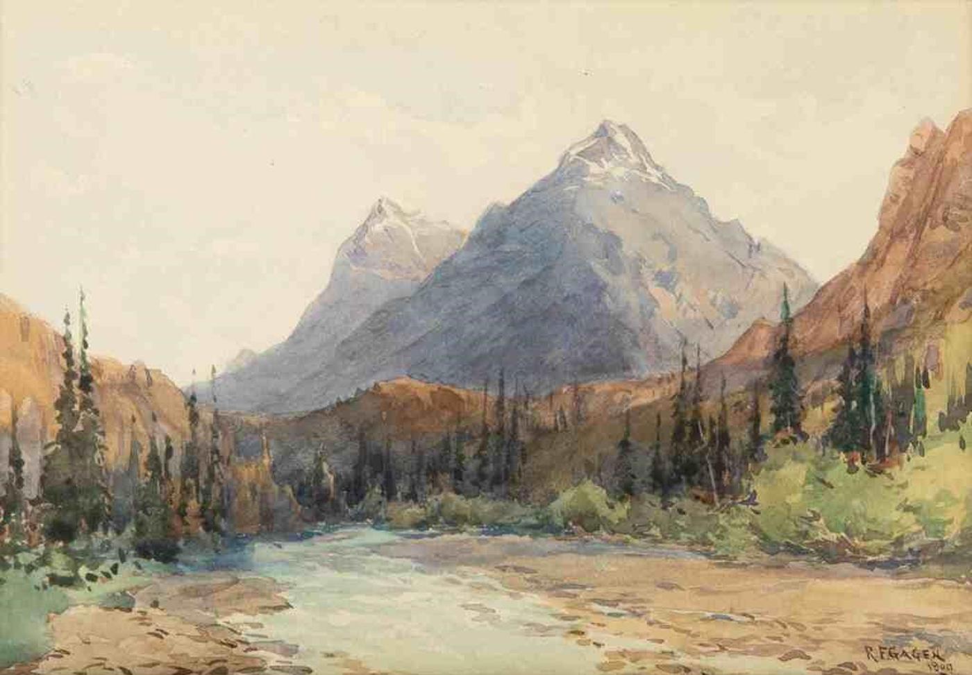 Robert Ford Gagen (1847-1926) - River in Rockies