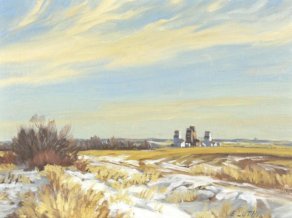 Ernest (Ernie) Luthi (1906-1983) - Early Winter On The Prairie Near Tate
