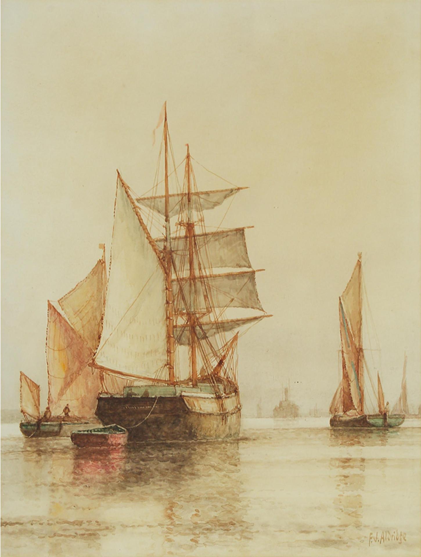 Frederick James Aldridge (1850-1933) - Boats At Calm