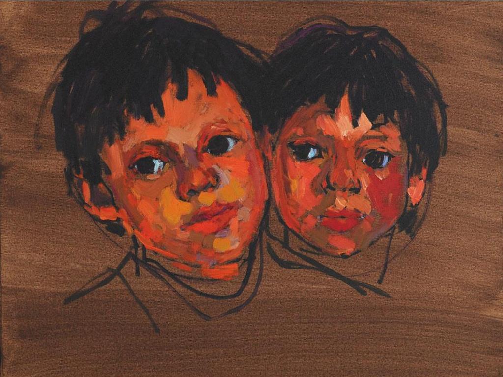 Arthur Shilling (1941-1986) - Portrait Of Two Boys