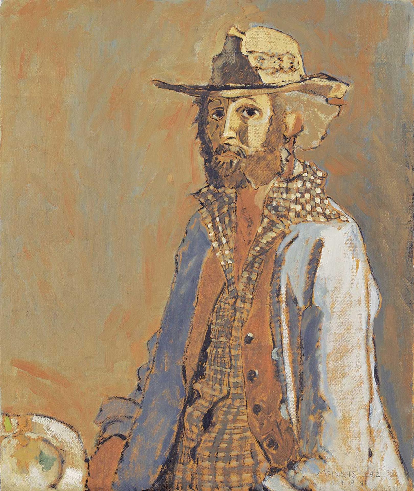 Robert Francis Michael McInnis (1942) - Self-Portrait with Straw Hat