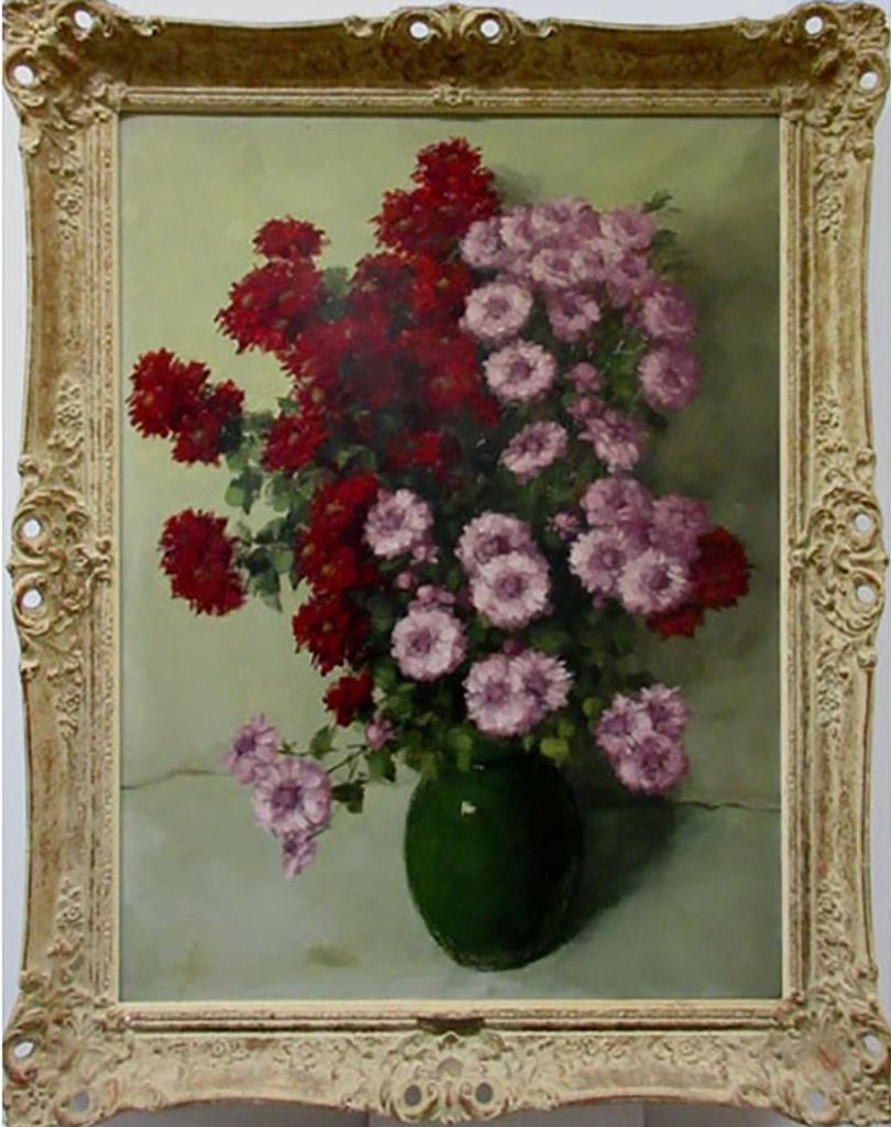 C.M. Van Rooy (1895) - Flowers In A Dark Green Vase
