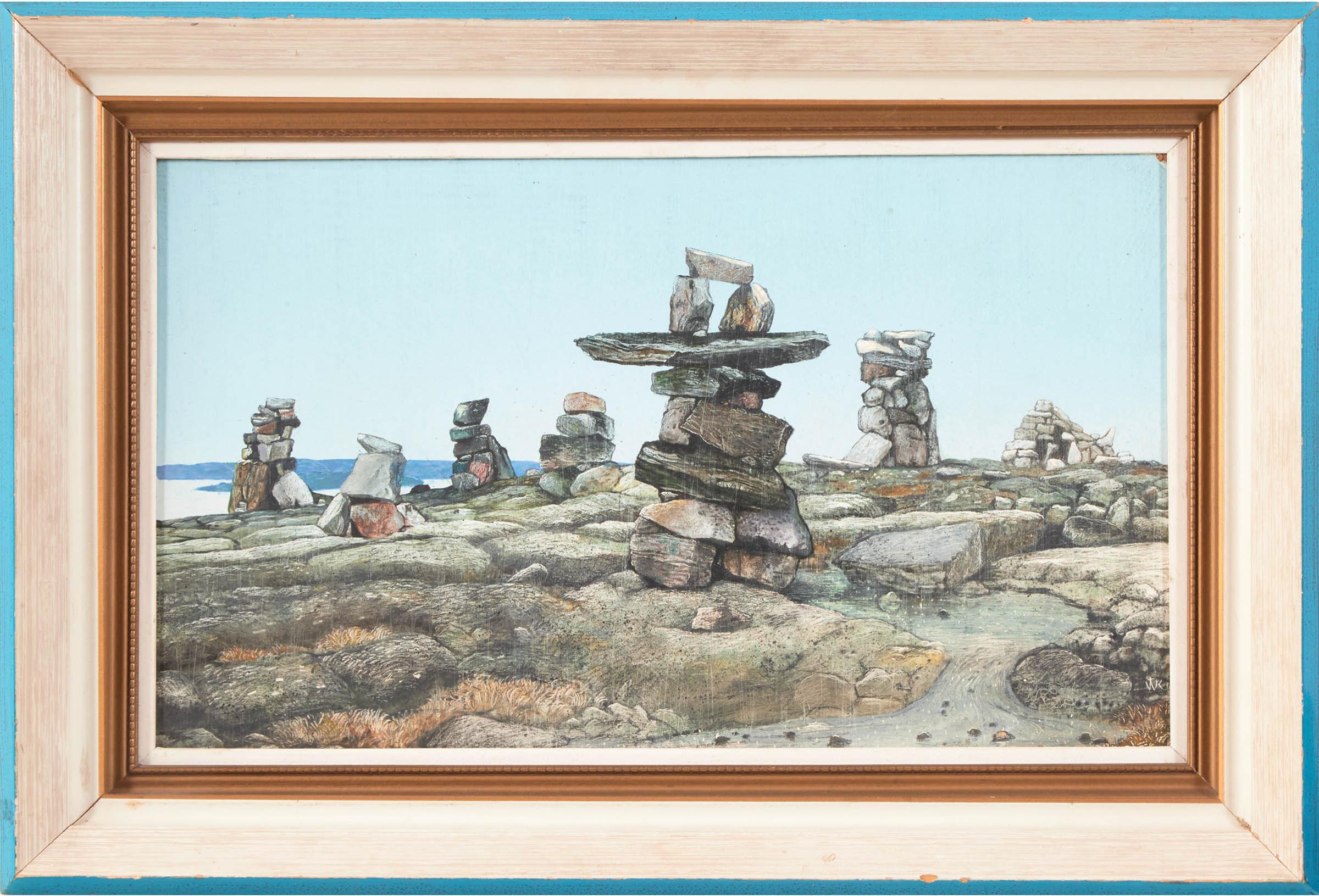 William Kurelek (1927-1977) - Inukshuks, 1968
