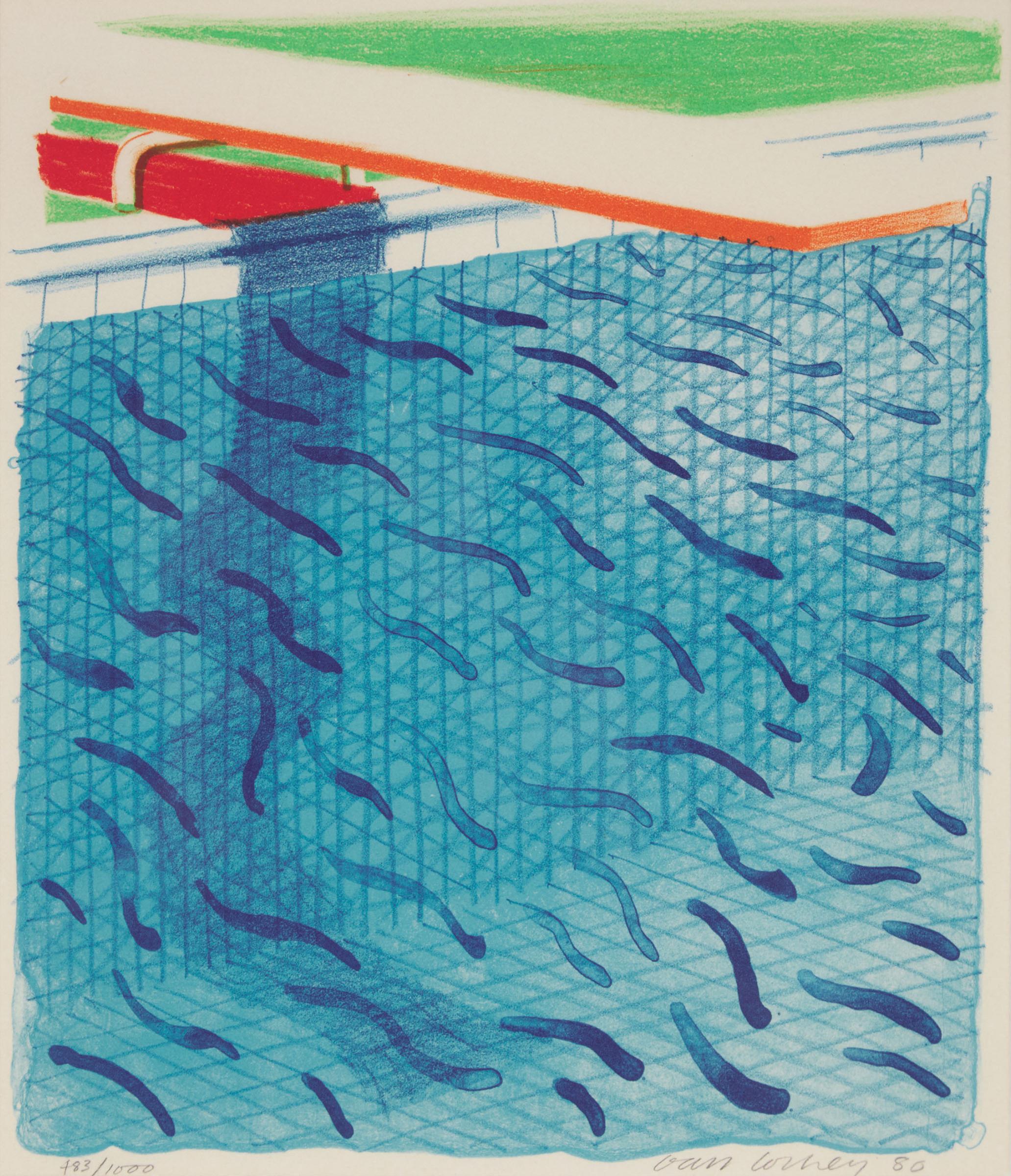 David Hockney (1937) - Paper Pools, Pool Made With Paper And Blue Ink For Book, 1980 [t. 269; M.C.A.T. 234]