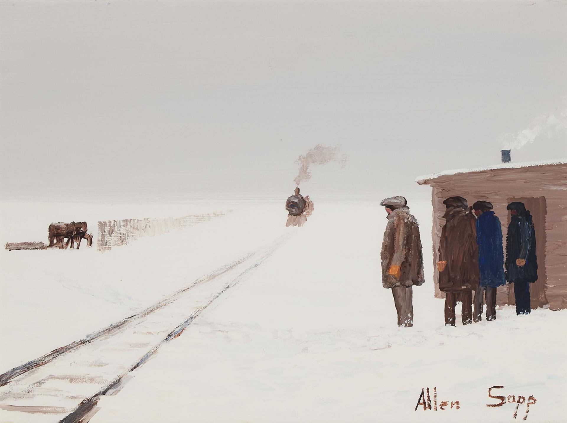 Allen Fredrick Sapp (1929-2015) - The Train's Coming From Canso, 1988