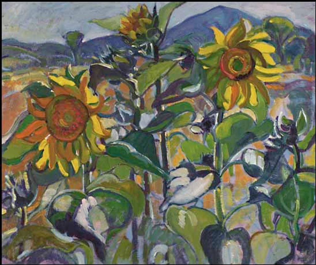 Nora Frances Elisabeth Collyer (1898-1979) - Sunflowers, Magog, PQ, Owl's Head Mountain