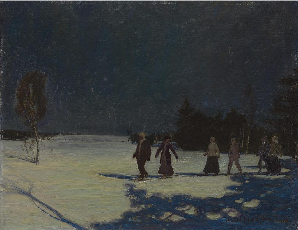 James Edward Hervey (J.E.H.) MacDonald (1873-1932) - Snowshoeing By Moonlight