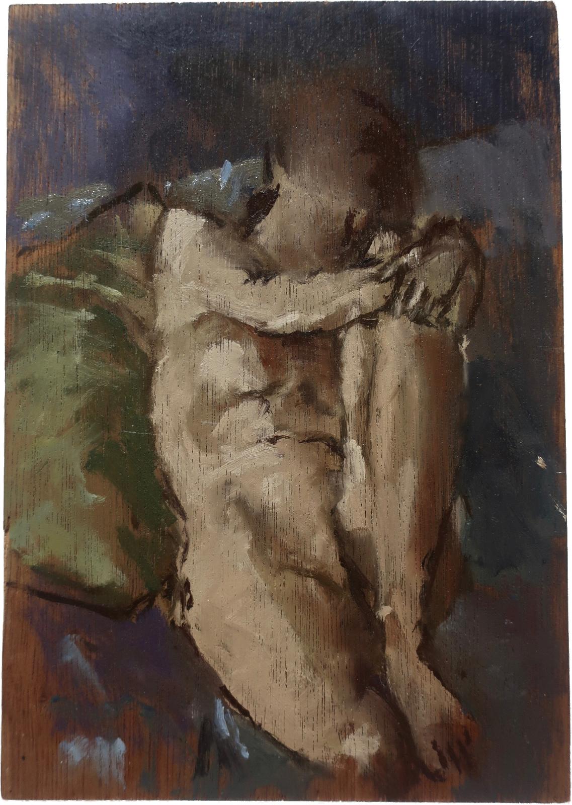 John Richard Fox (1927-2008) - Nude Holding Knee