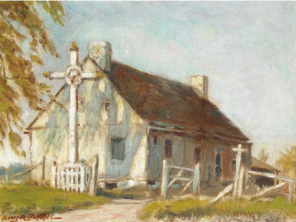Georges Marie Joseph Delfosse (1869-1939) - Wayside Cross By A Rural Home