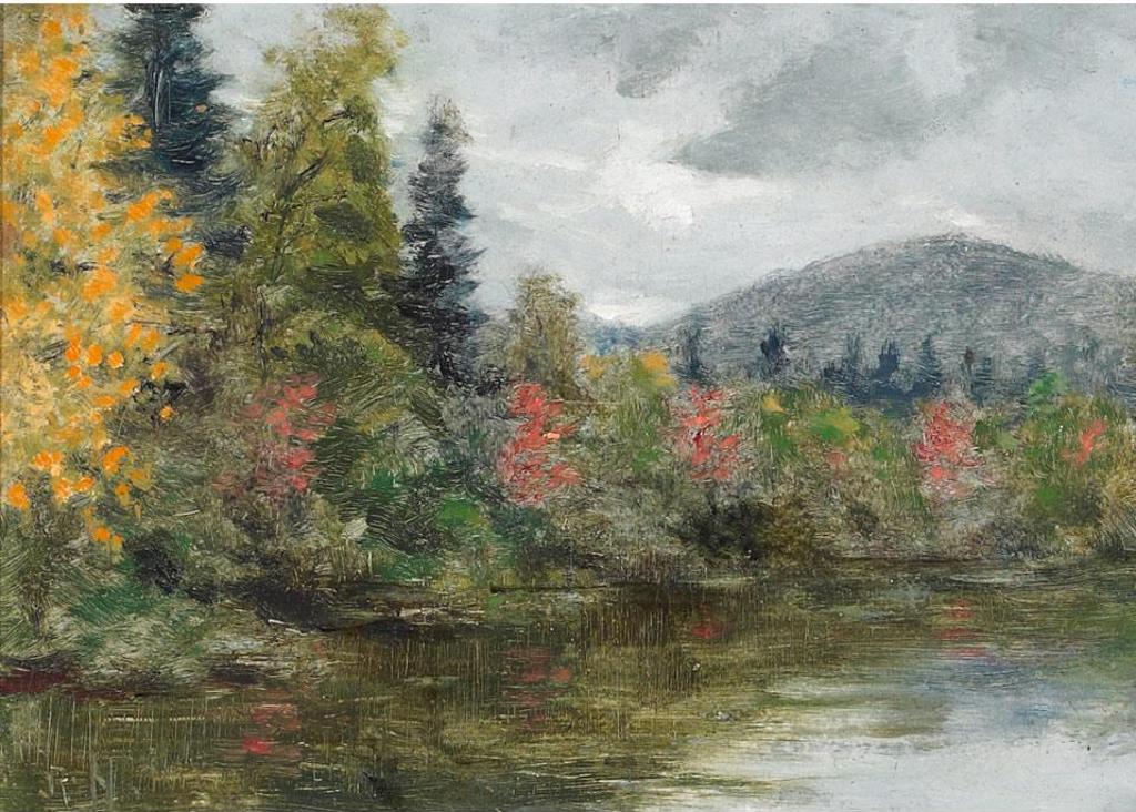 Robert Harris (1849-1919) - On Mirror Lake, Lake Placid, Sept. 1912