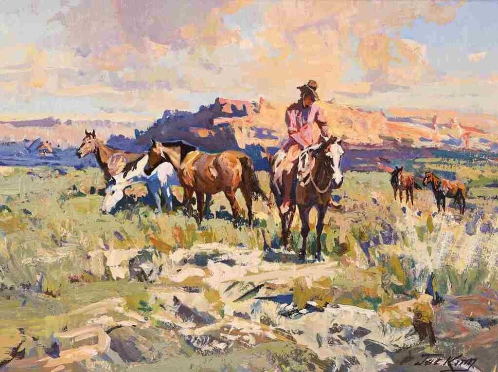 Jack [Jac] Elmo King (1920-1998) - Rider With Horses