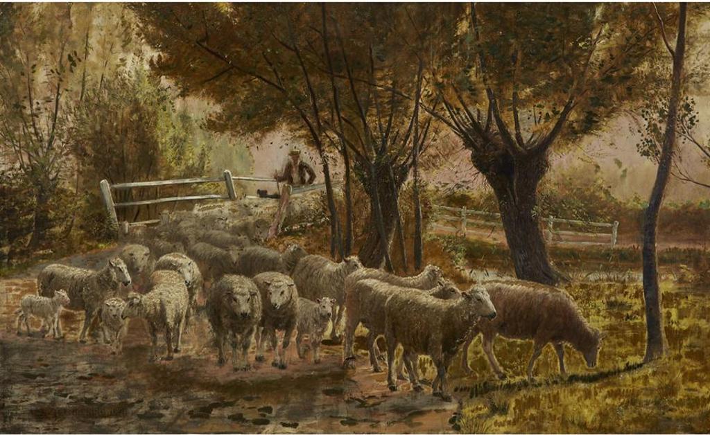 Alfred Augustus Glendening Jr (1861-1907) - Bringing Home The Flock, 1891